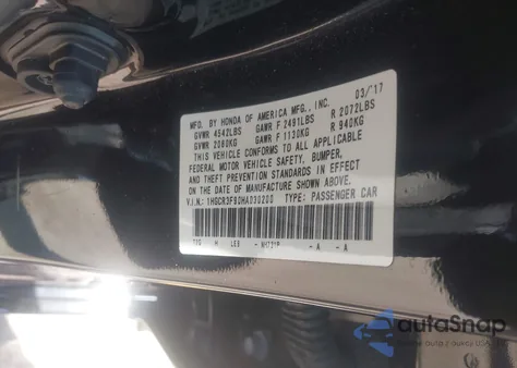 2017 Honda Accord Touring V6 z USA, uszkodzony, nr VIN 1HGCR3F90HA030200